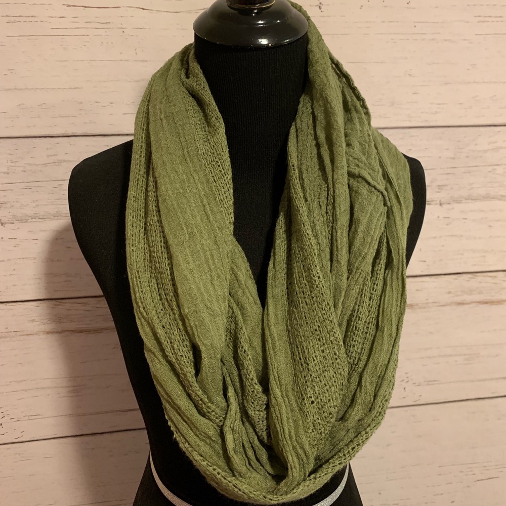 Olive green infinity scarf